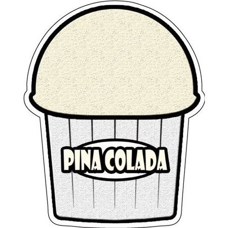 SIGNMISSION PINA COLADA FLAVOR Italian Iceshaved ice cart trailer stand sticker, D-DC-36-Pina Colada Flavor D-DC-36-Pina Colada Flavor